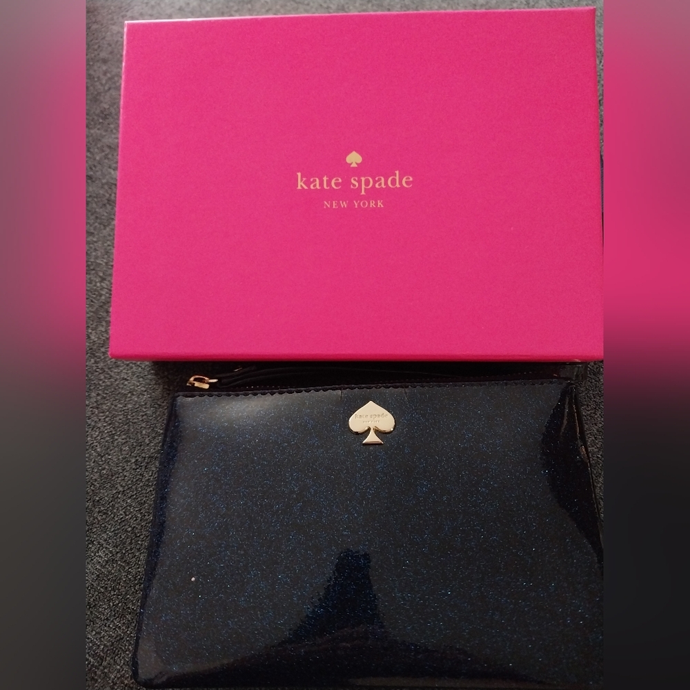 Kate Spade Navy Glitter NWOT Wallet On A String